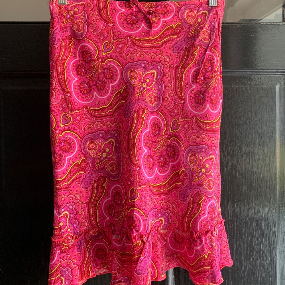 Benetton Pink/Purple/Yellow Paisley Skirt